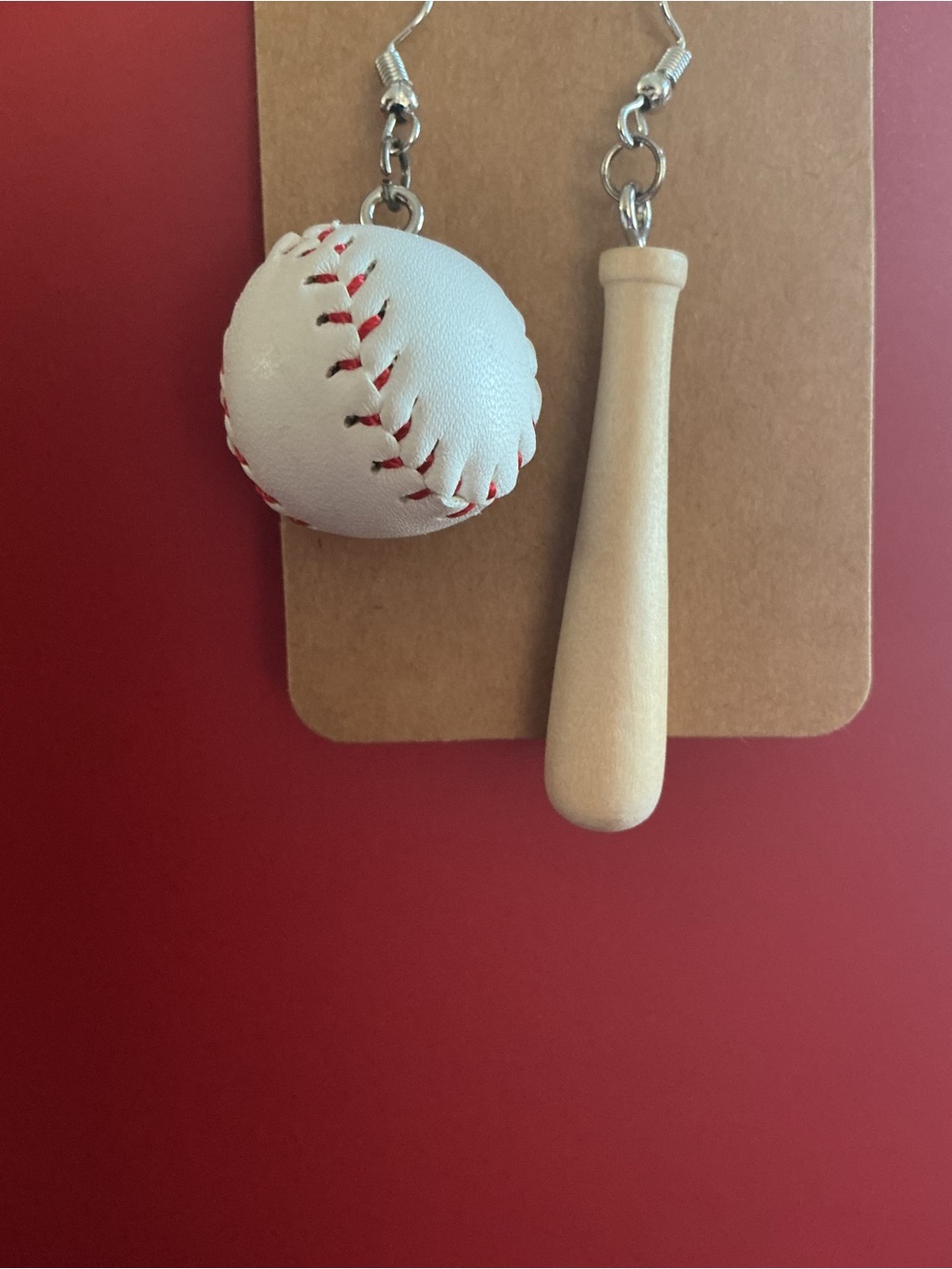 Baseball Bat & Ball Earrings